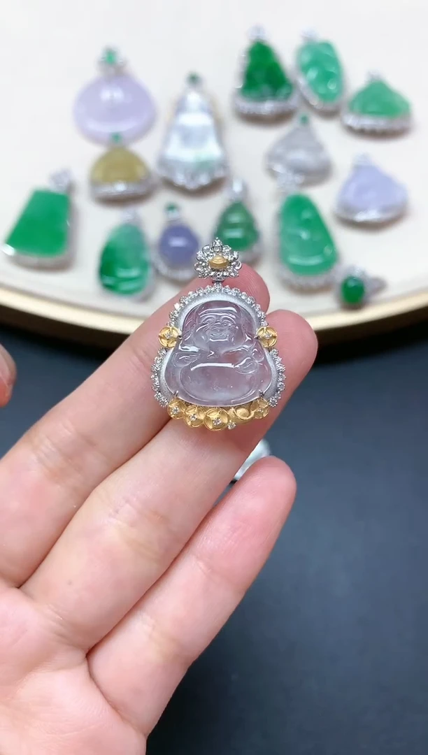 【闪购商品】翡翠吊坠(不含链)18K金镶嵌S436|7980