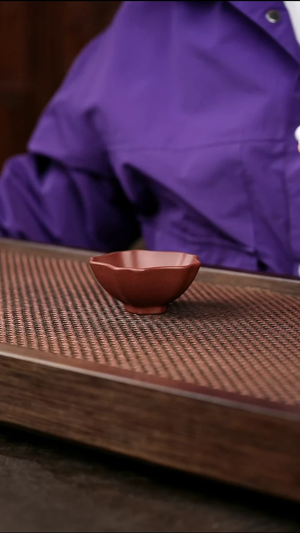 茶杯紫砂中槽清菱花杯