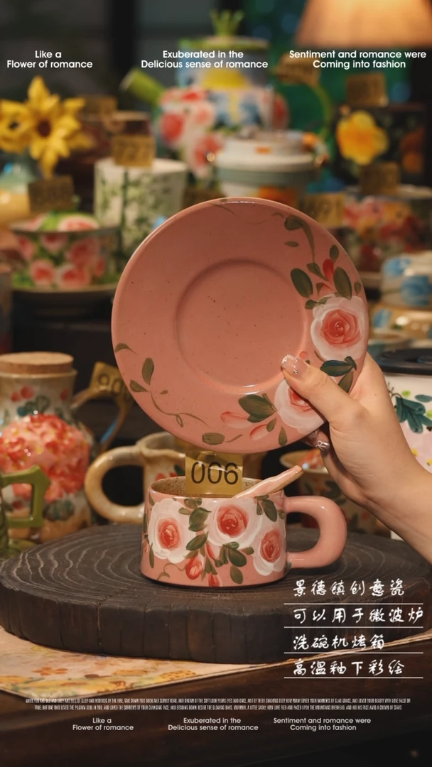 陶瓷006景德镇高温釉下彩绘设计师款式