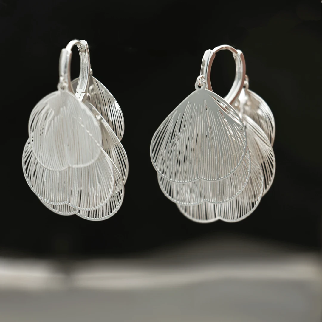 镂空蝶翼流苏耳环精致高级感设计感2025新款耳钉ins