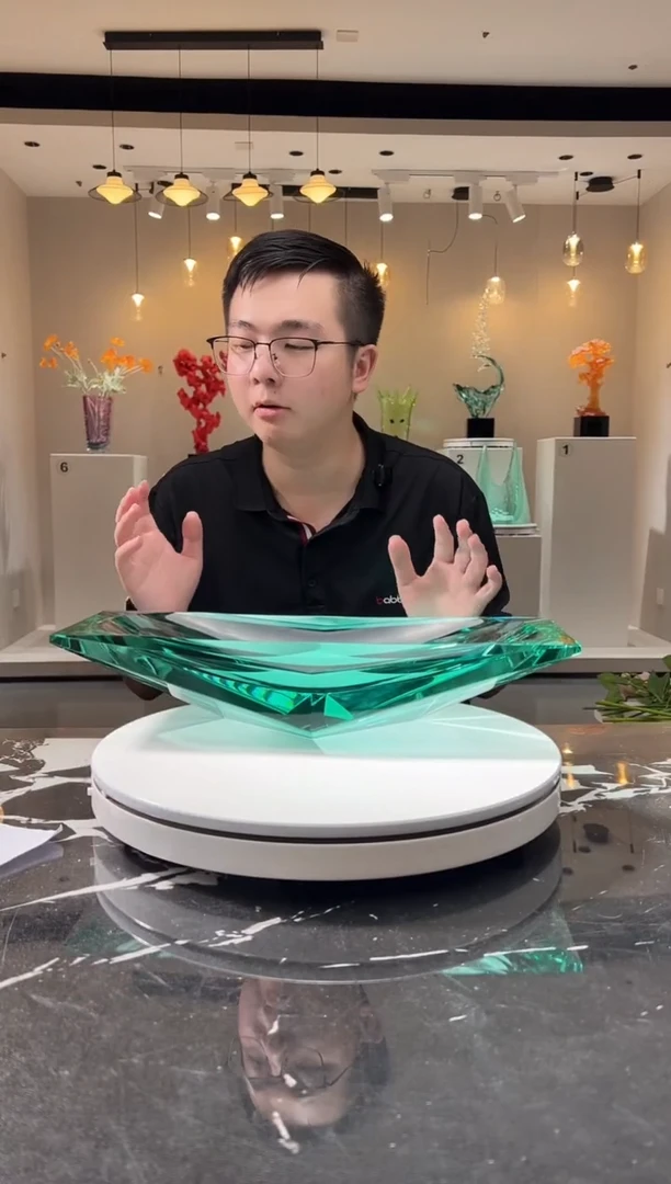 摆件巴比特美学 冰绿色长方形冰湖
