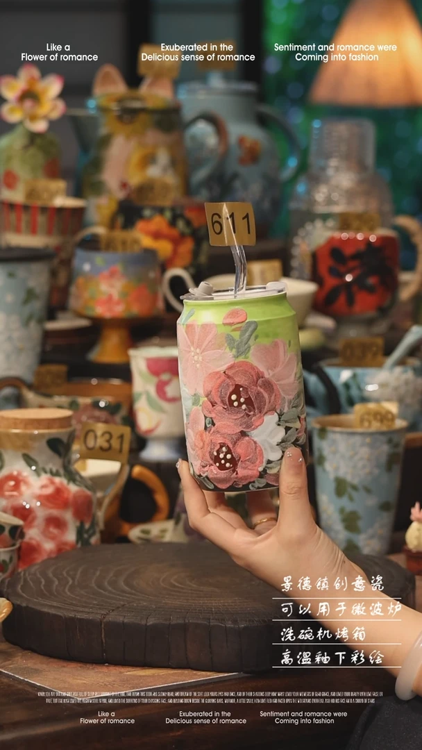 陶瓷611景德镇高温釉下彩手工手绘款式