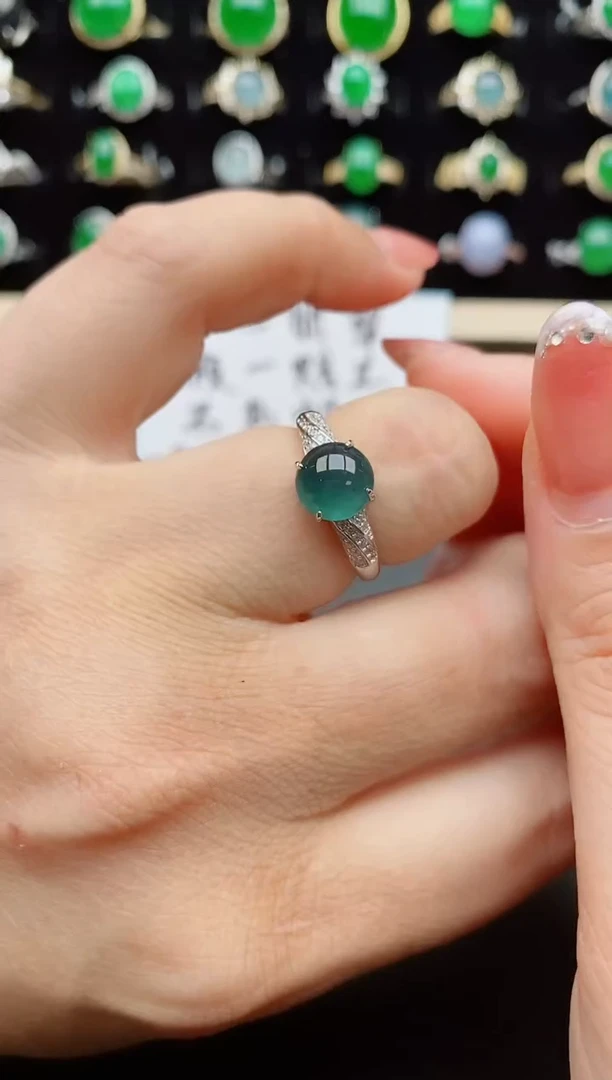 【闪购商品】翡翠戒指银S925镶嵌85500