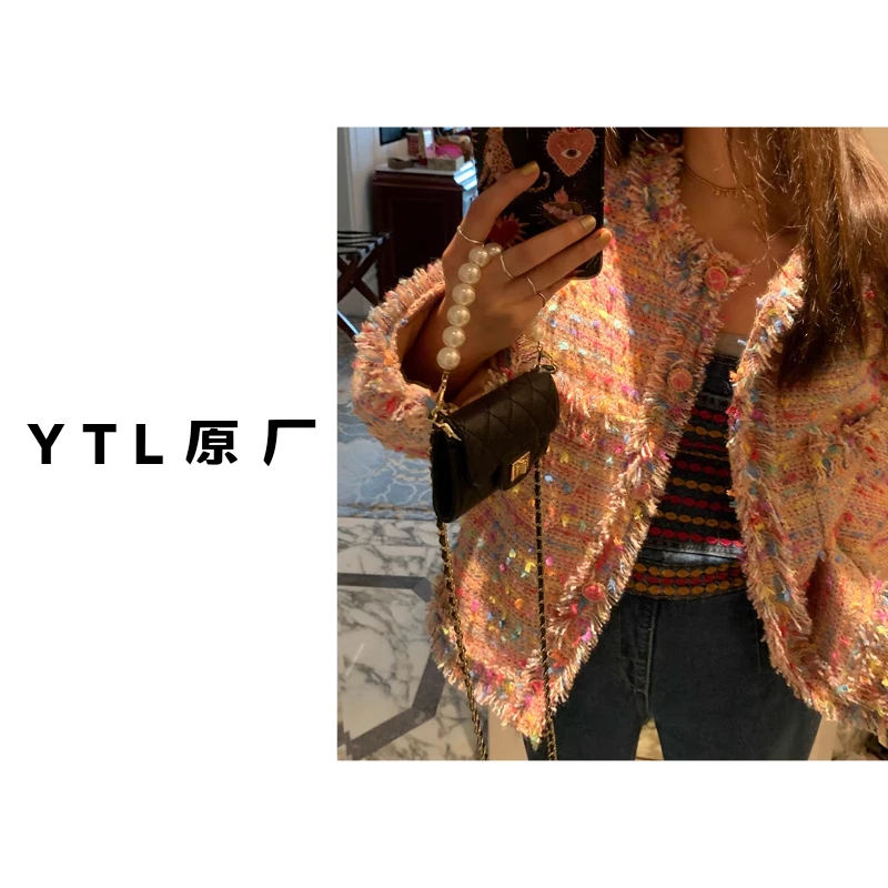 YTL原厂——2025年秋新款粗花呢小香风外套设计感流苏轻奢