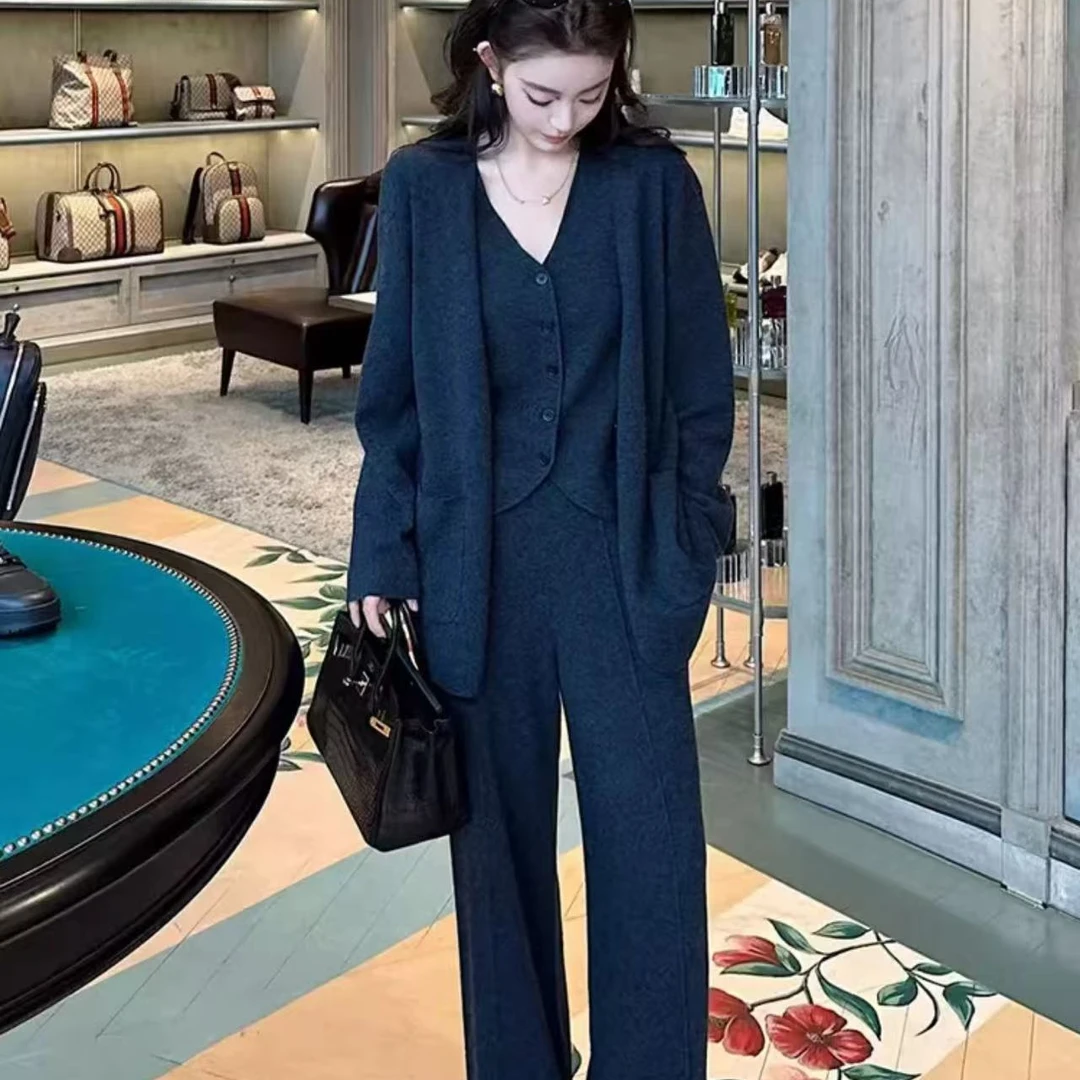 2025秋季新款针织套装御姐轻奢风时尚休闲洋气显瘦百搭PH093