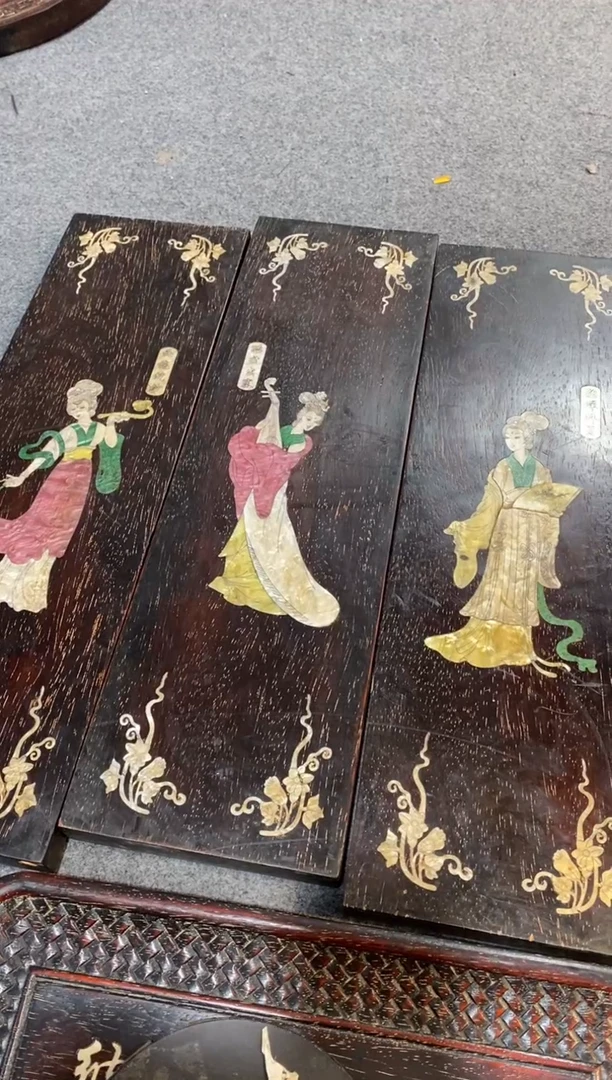 香榧木紫檀拆件雕刻板以直播间实物为准微瑕老物件