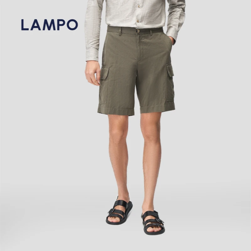 LAMPO/蓝豹【棉麻材质】蓝豹LAMPO男士春夏季短裤休闲裤休闲工装