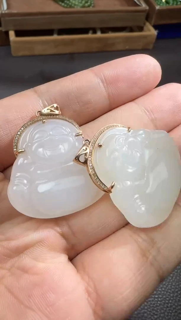 【闪购商品】和田玉【海118】8218K金镶嵌9052多样性发货拍一发一