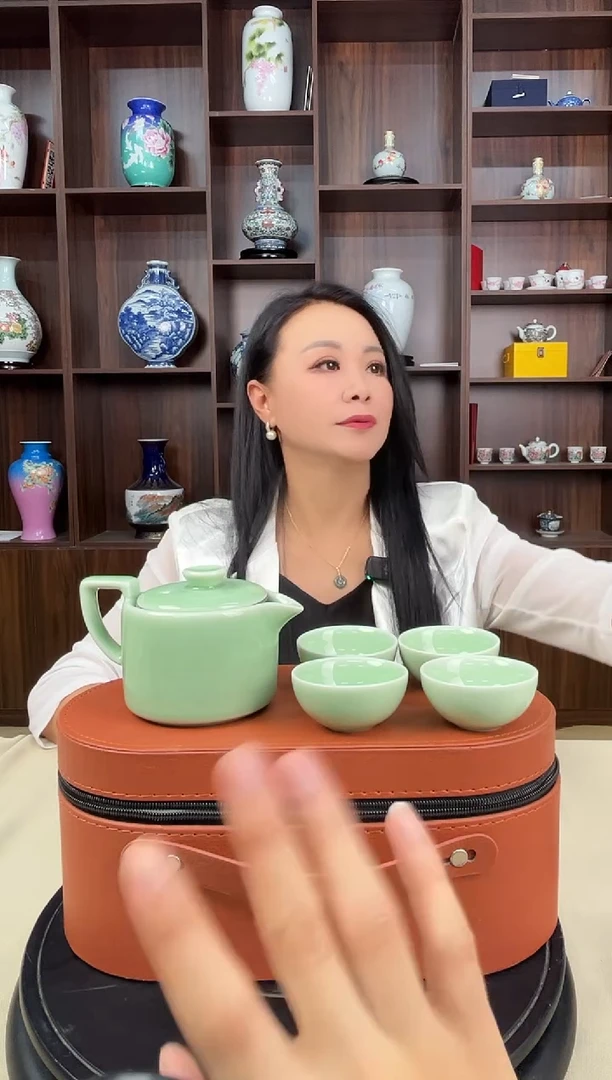 摆件B12/影青釉一壶四杯