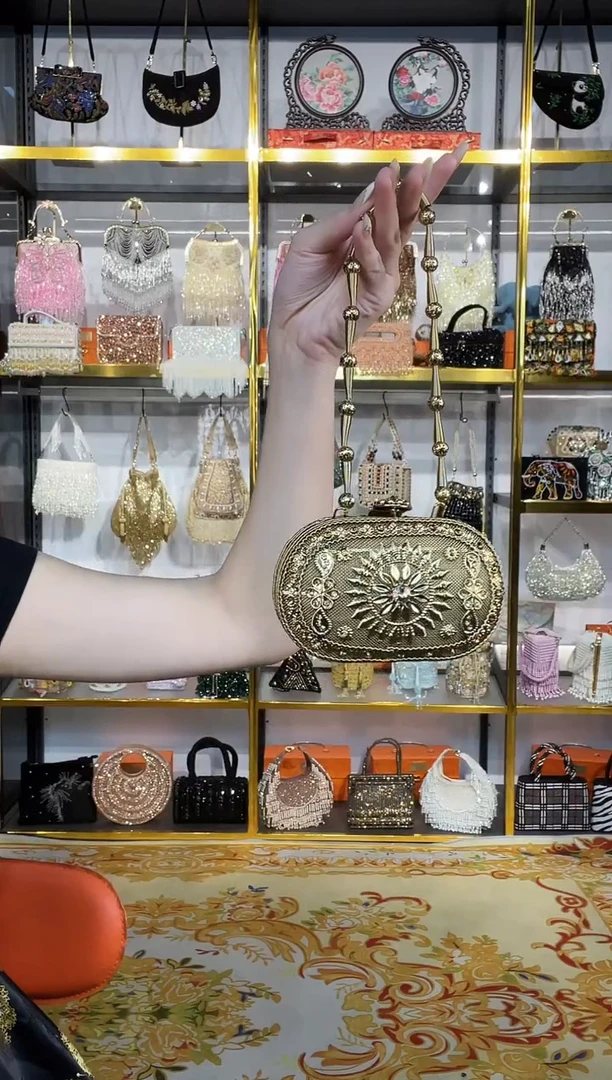 织物珠韵恒泽重工串珠手提包