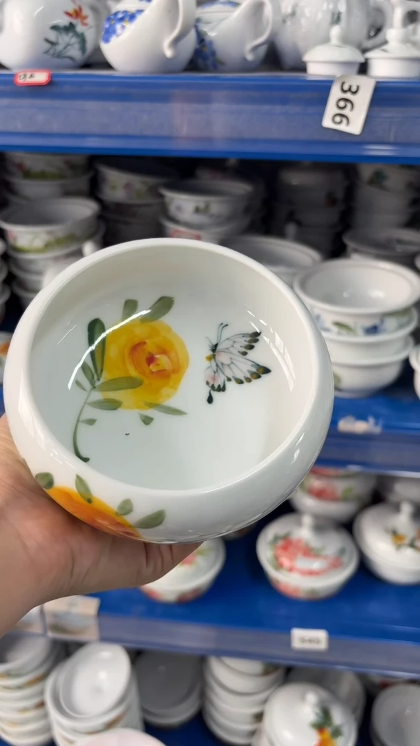 瓷片景德镇高温陶瓷食品级手绘釉中彩-窝窝碗