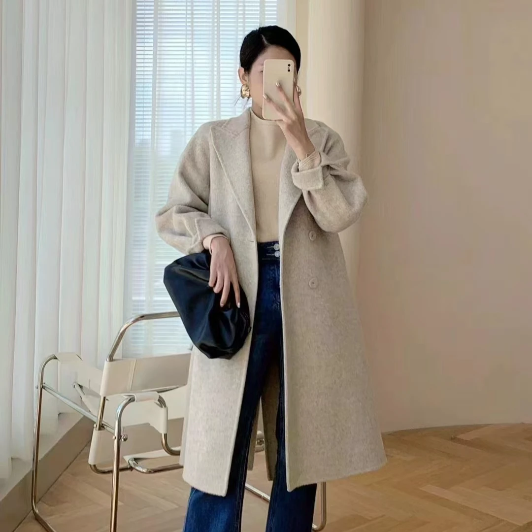 28013 设计师新款双面羊绒大衣