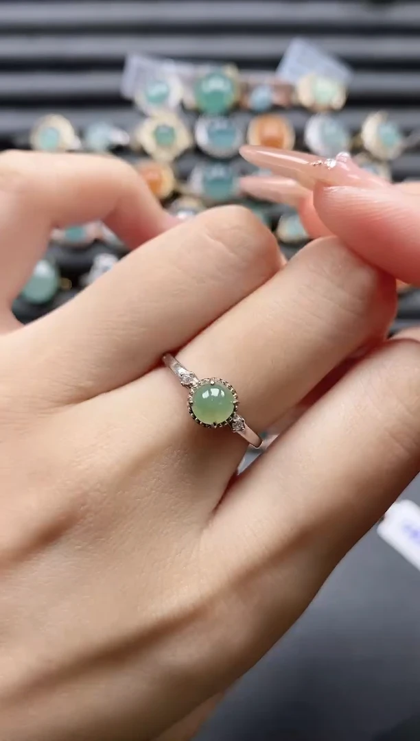【闪购商品】翡翠戒指银S925镶嵌1111