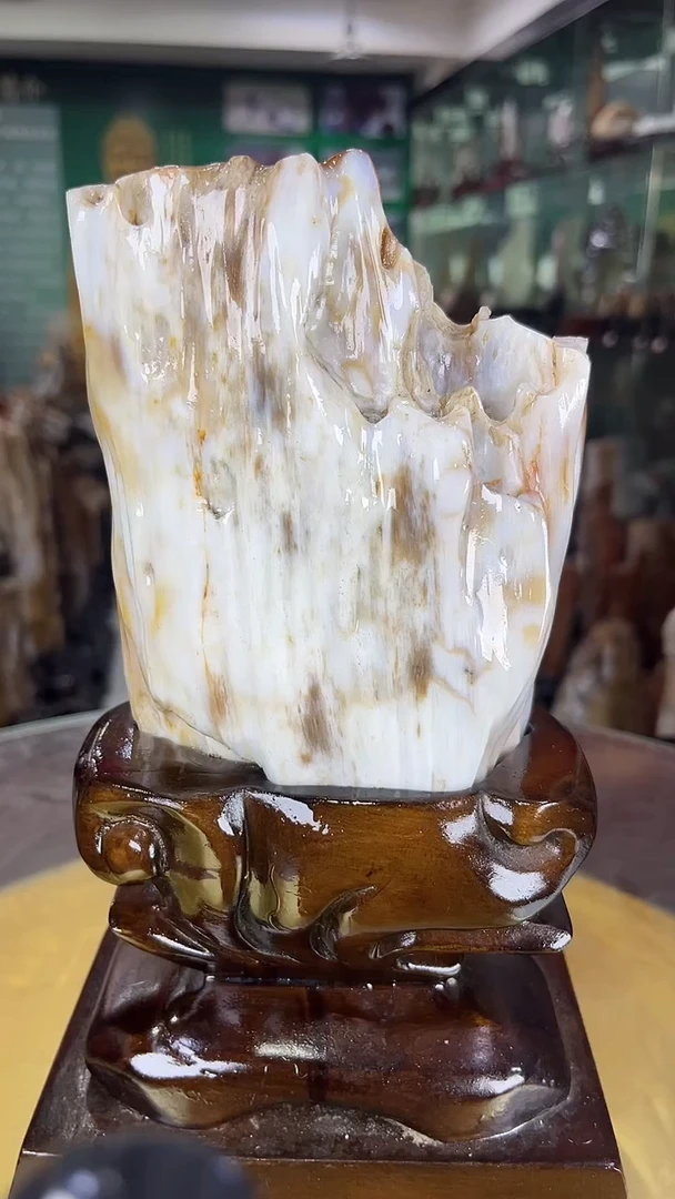 未镶嵌珠宝奇石硅化玉缅甸天然树化玉摆件