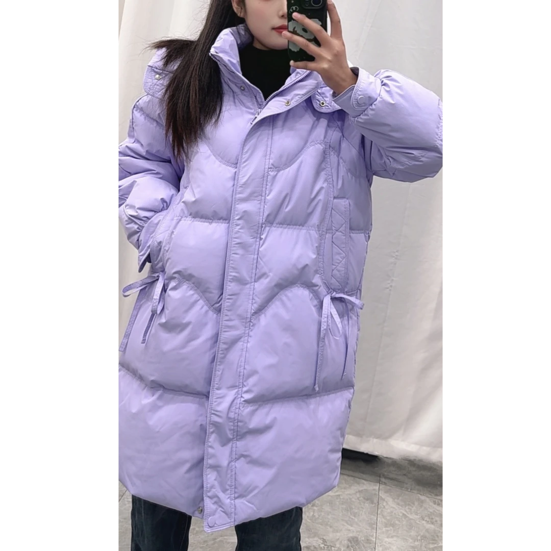 灵灵家8021冬季新款宽松洋气显瘦中长款厚外套