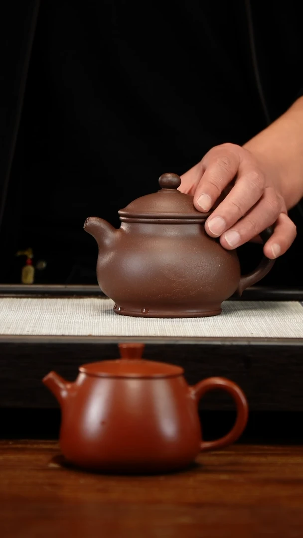 茶壶紫砂?*怀四底刻绘潘壶