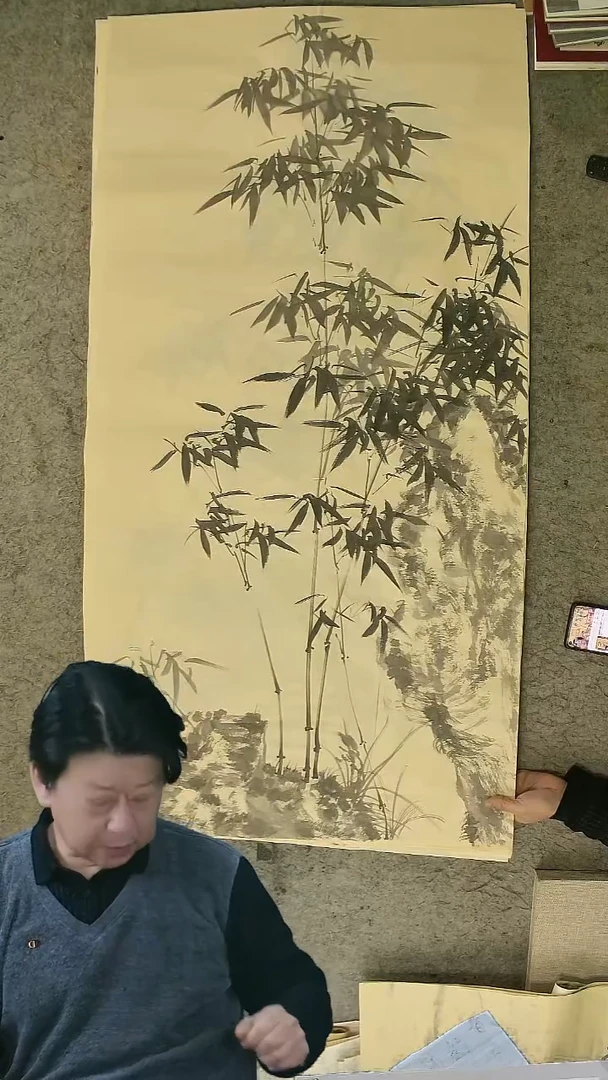 国画四尺整张  墨竹  69*138cm