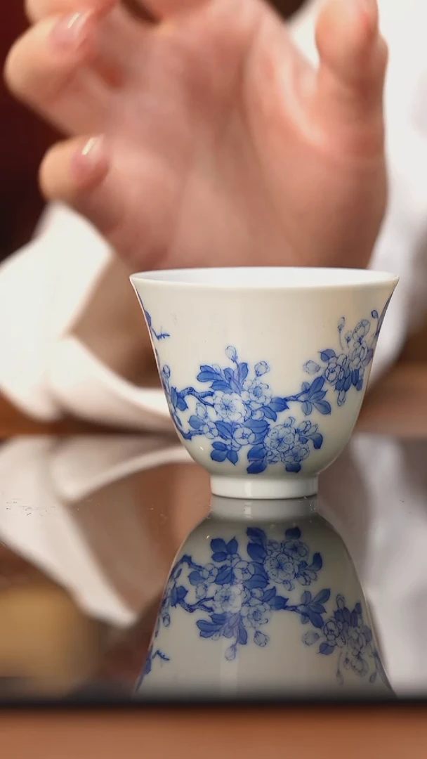 杯看山柴要青花花卉