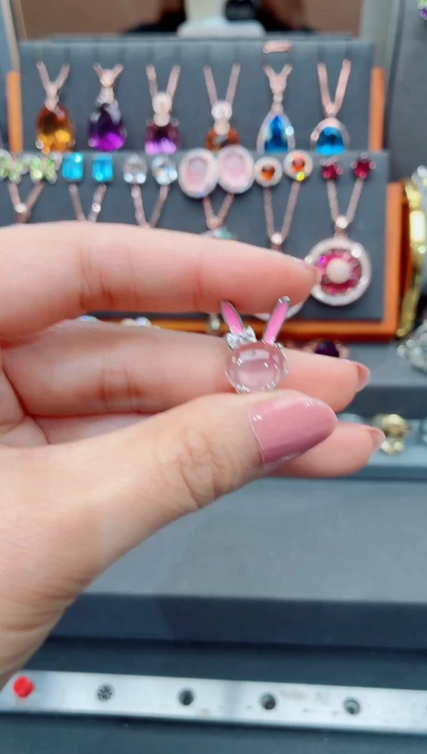 吊坠(不含链)银S925镶嵌水晶水晶吊坠