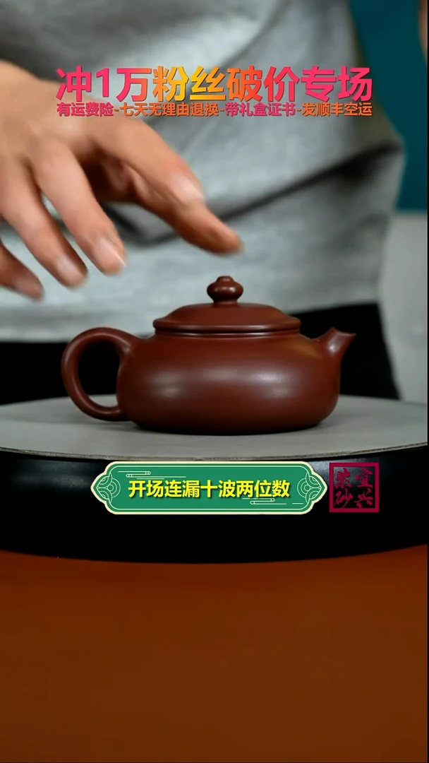 茶壶紫砂李传荣S级龙血砂光素寒江180CC