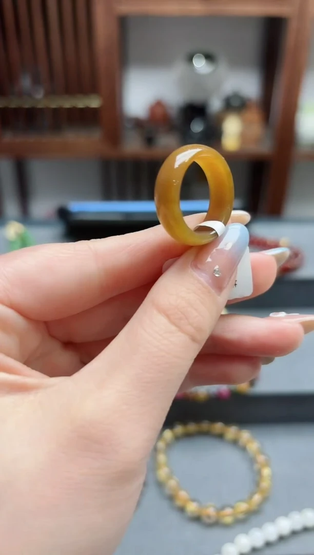 【闪购商品】和田玉指环未镶嵌糖料指环15-16号 BDD