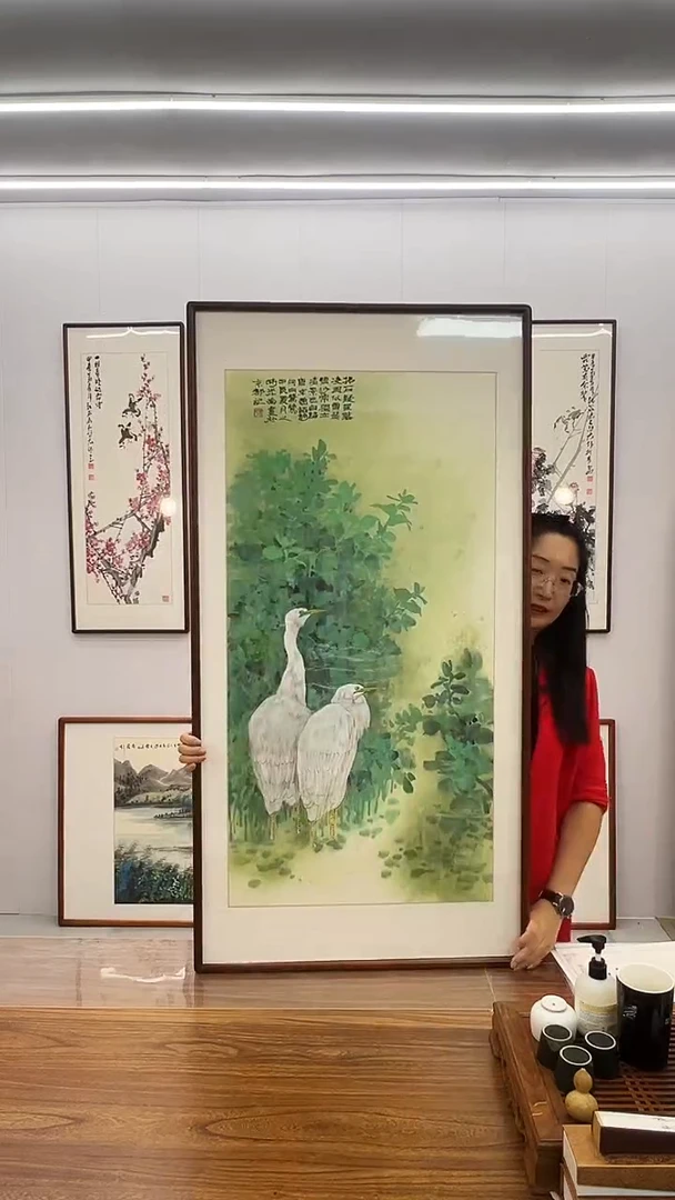 国画张光南 120*60 白鹭图