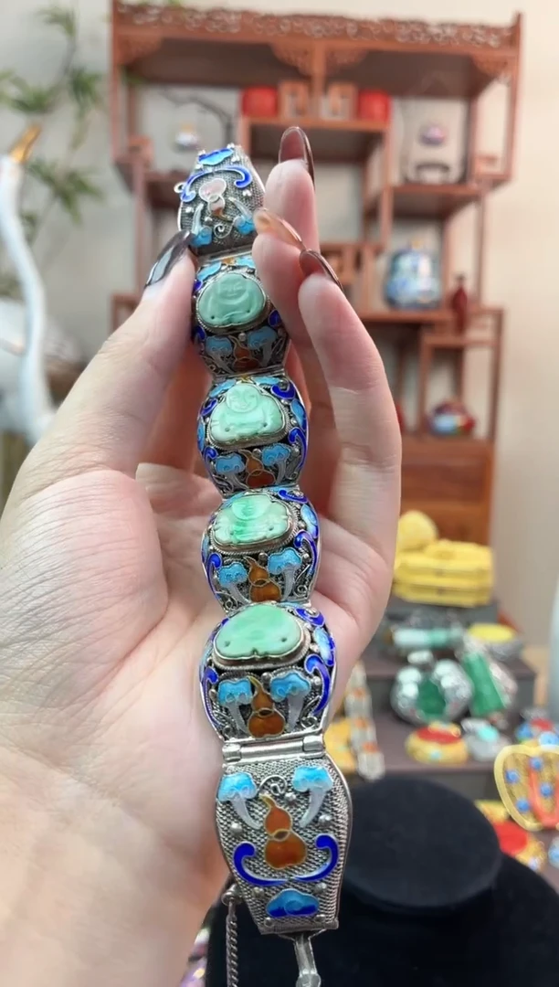 翩*非遗手工花丝镶嵌镯子