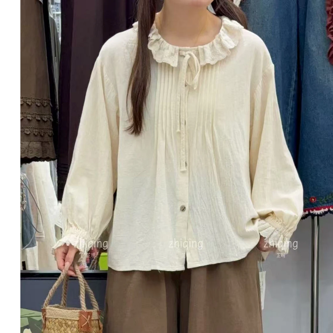 新款花边领衬衫长袖3002#