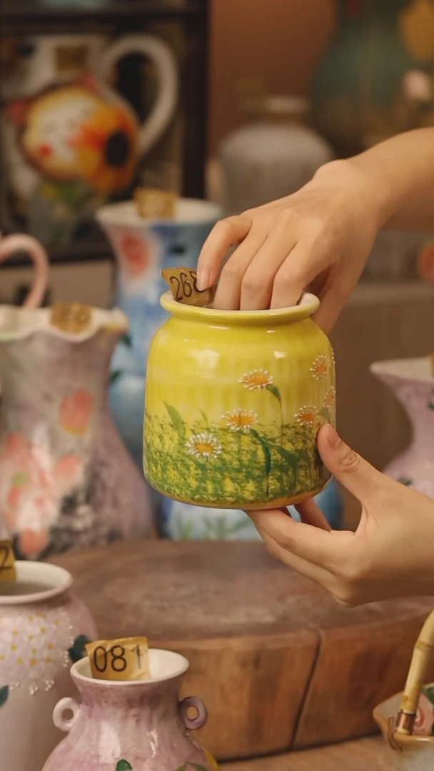 陶瓷268景德镇设计师手作花器摆件侘寂风