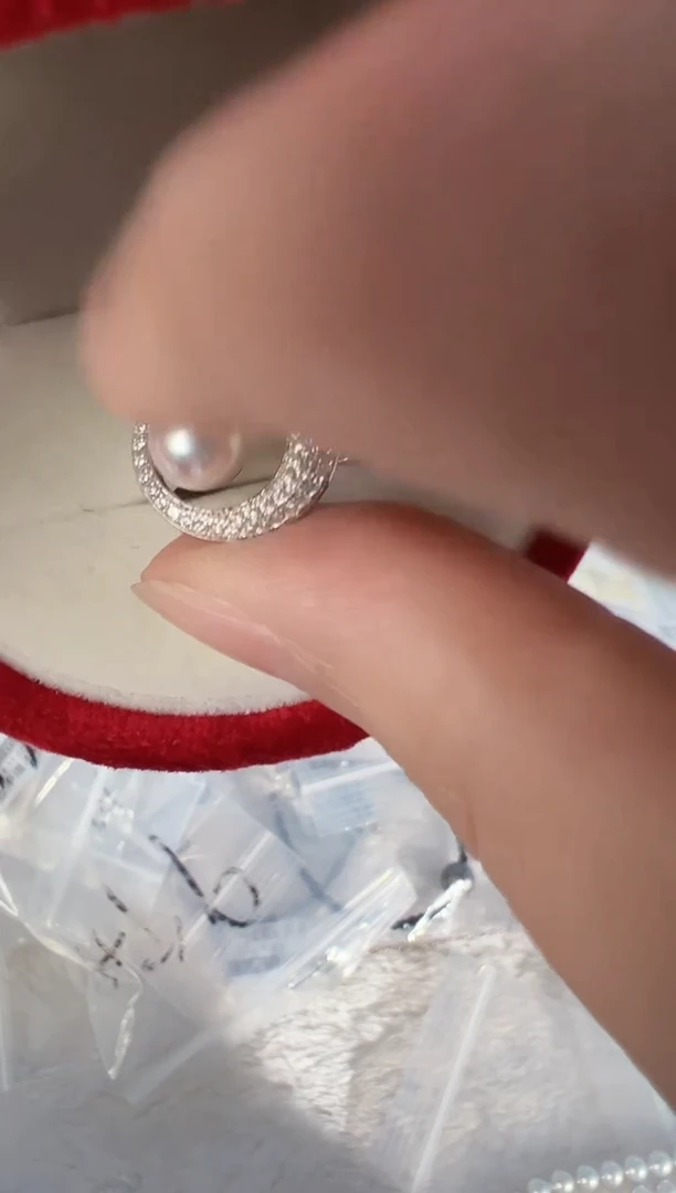 银S925镶嵌戒指海水珍珠SS004