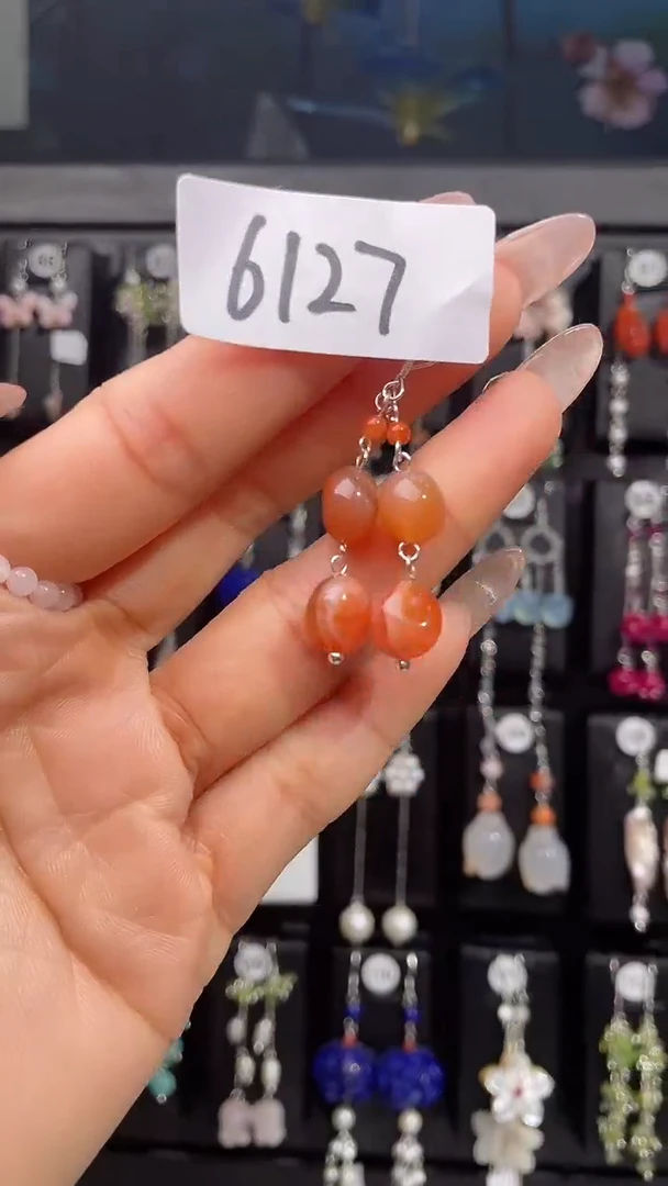 银S925镶嵌耳饰紫晶喜欢拍