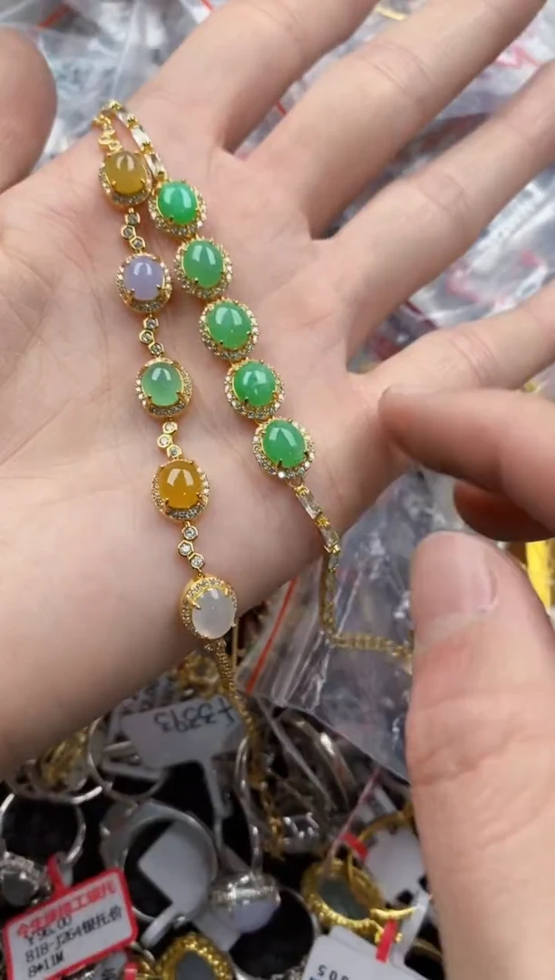 银S925镶嵌戒指翡翠888   1
