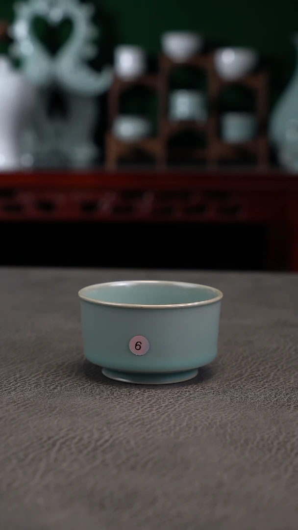 6号杨字款天蓝卷足唇口杯微瑕福利~帆
