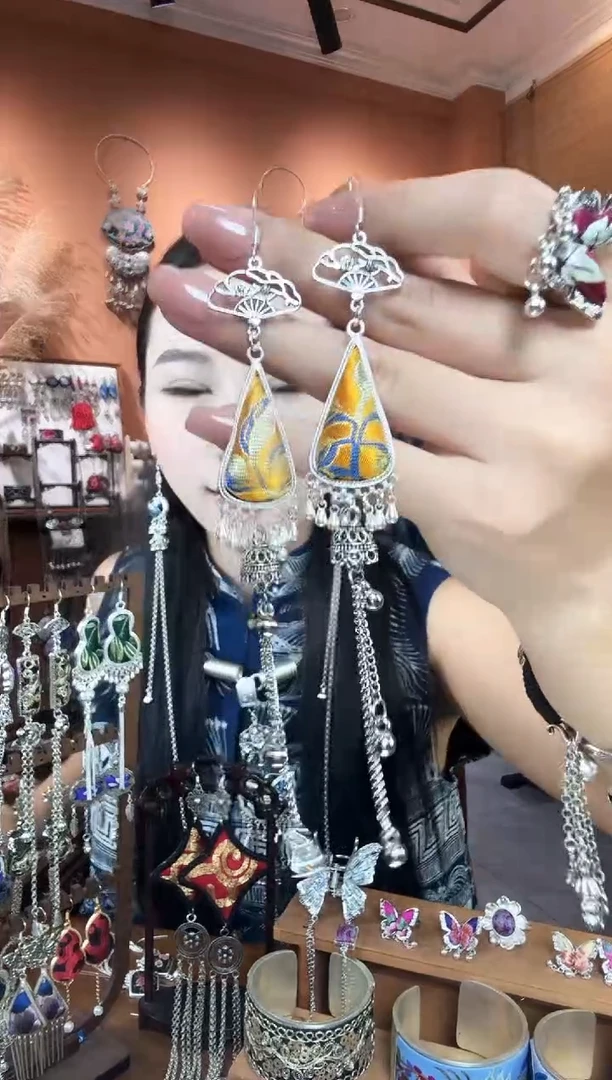 刺绣纯手工民族风耳环