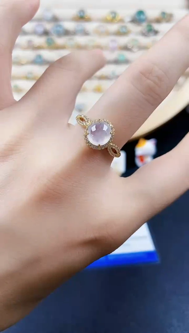 翡翠戒指银S925镶嵌12498