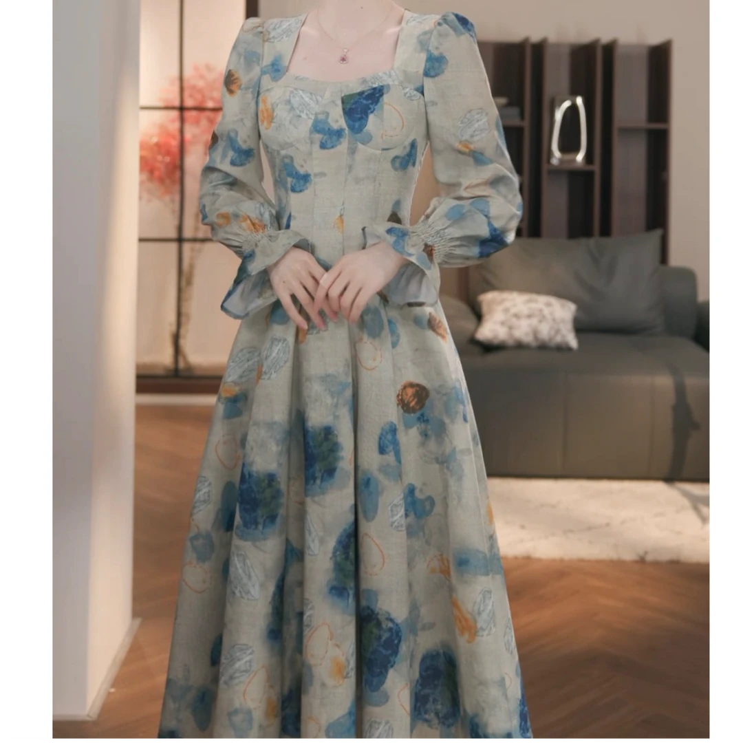 薇宝儿塔塔-秋季新款气质法式长袖显瘦连衣裙-B8629Q