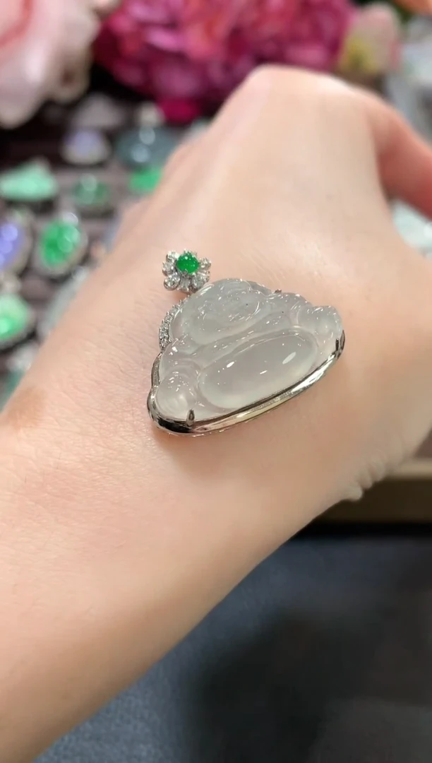 套链18K金镶嵌翡翠a27