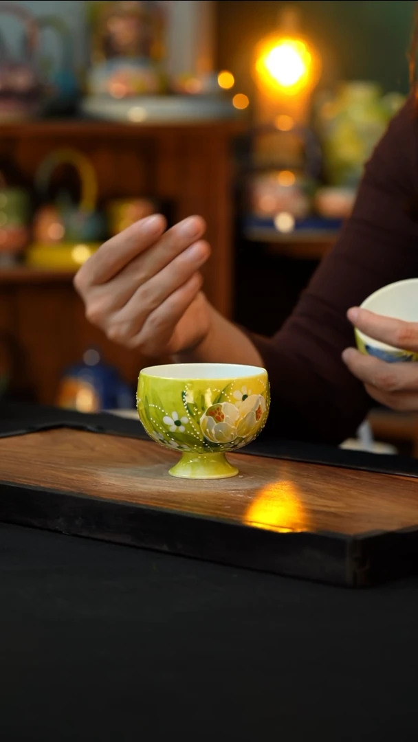 杯手绘心瓷陶瓷浮力