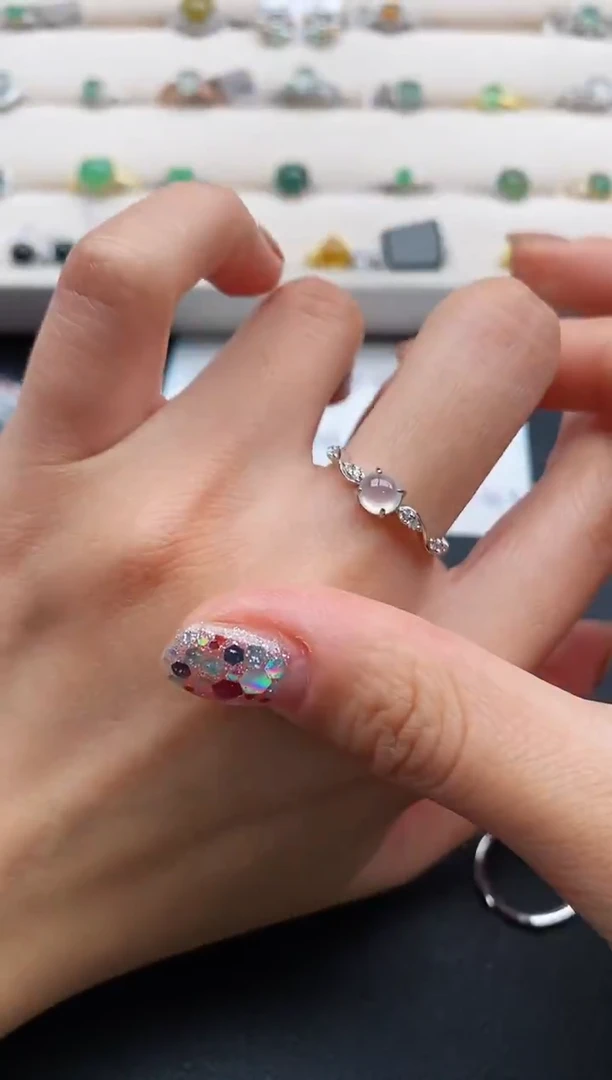 银S925镶嵌戒指翡翠55555555+10