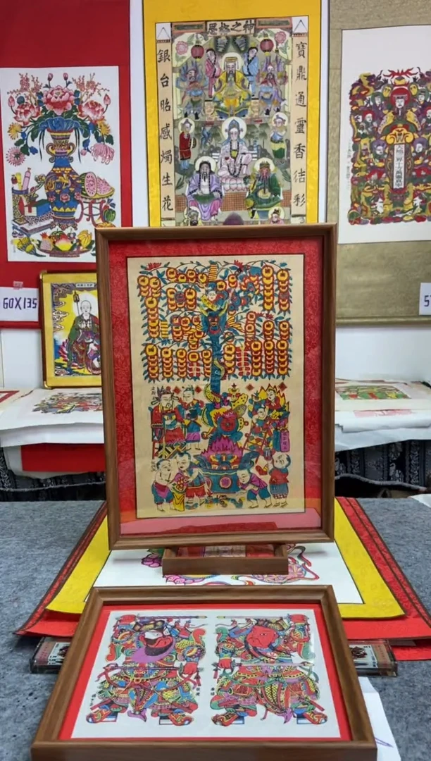 摇钱树精裱装A3框手工制作精品