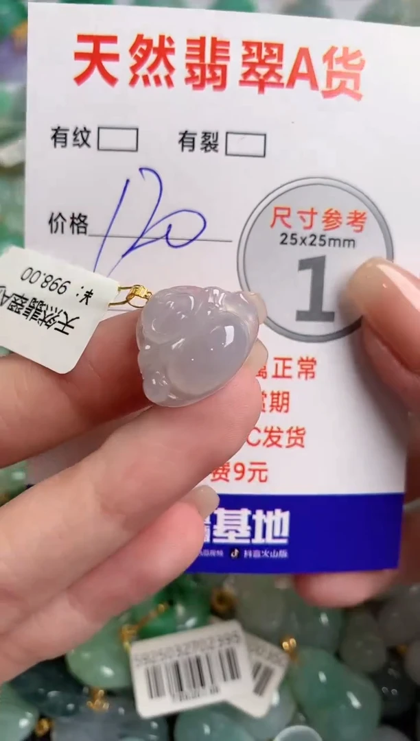 翡翠18K金镶嵌颈饰0096729468