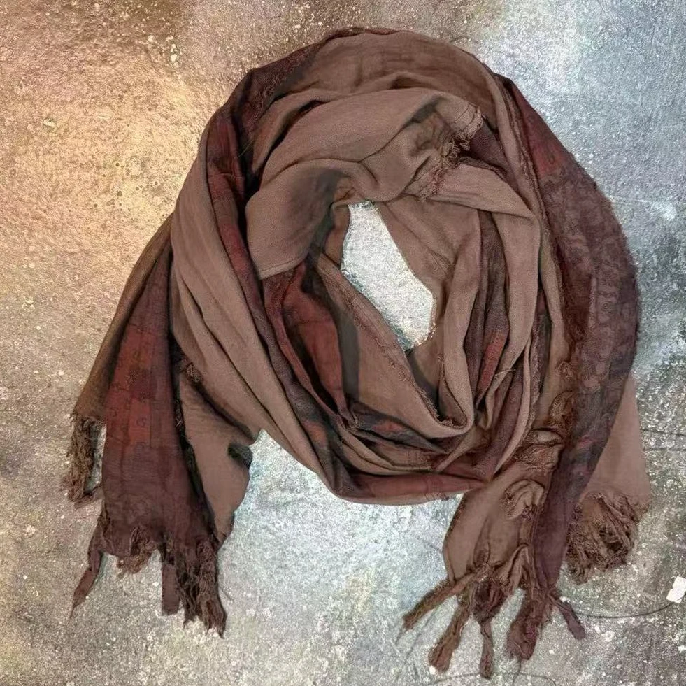 MDE【拼接围巾】流苏提花冬季围巾