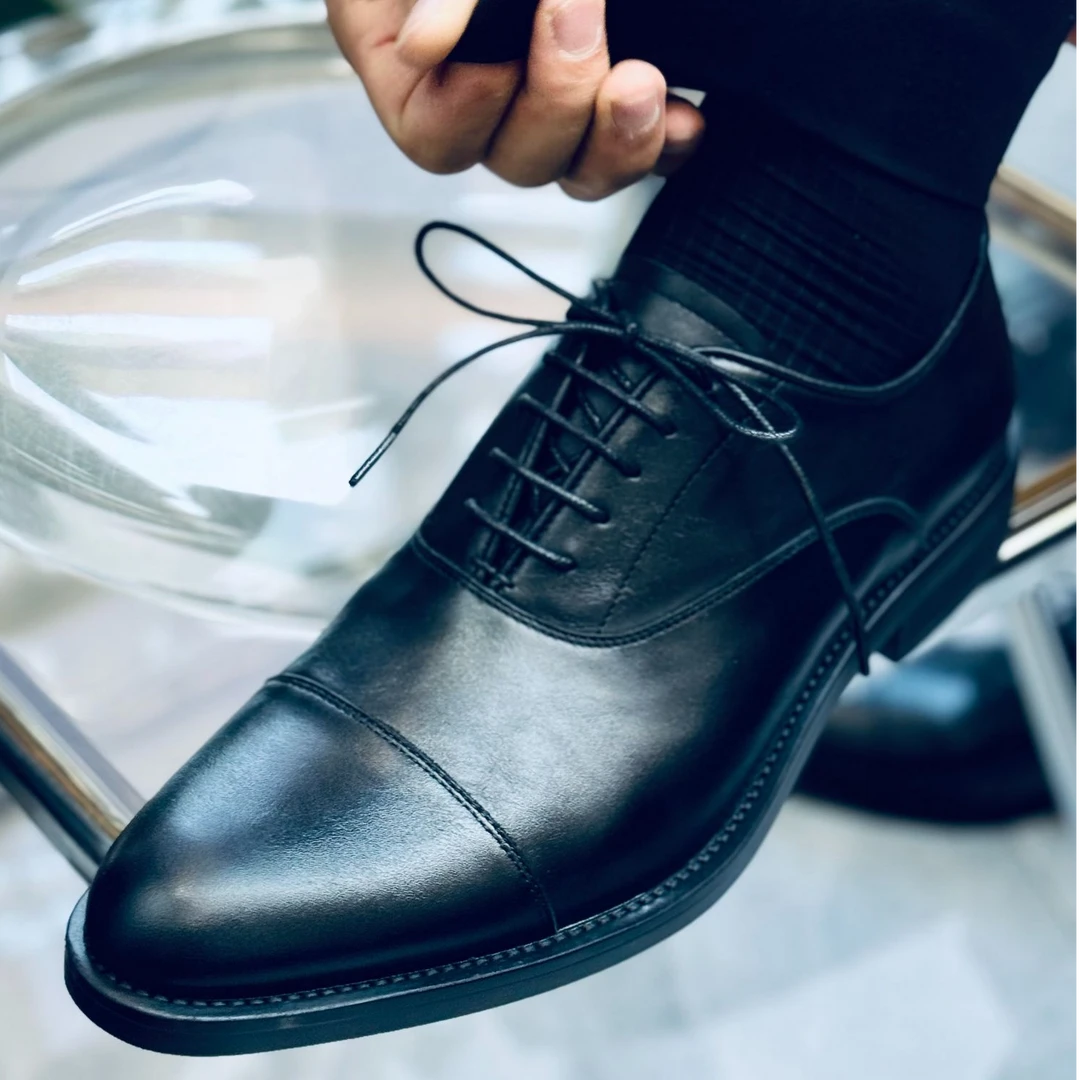 清货T29B牛皮开边珠黑色婚鞋三接头鞋子男款干净感三接头皮鞋