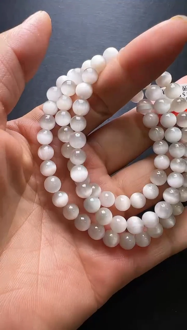 水晶手串未镶嵌白兔毛多圈手串6m+ JP50355