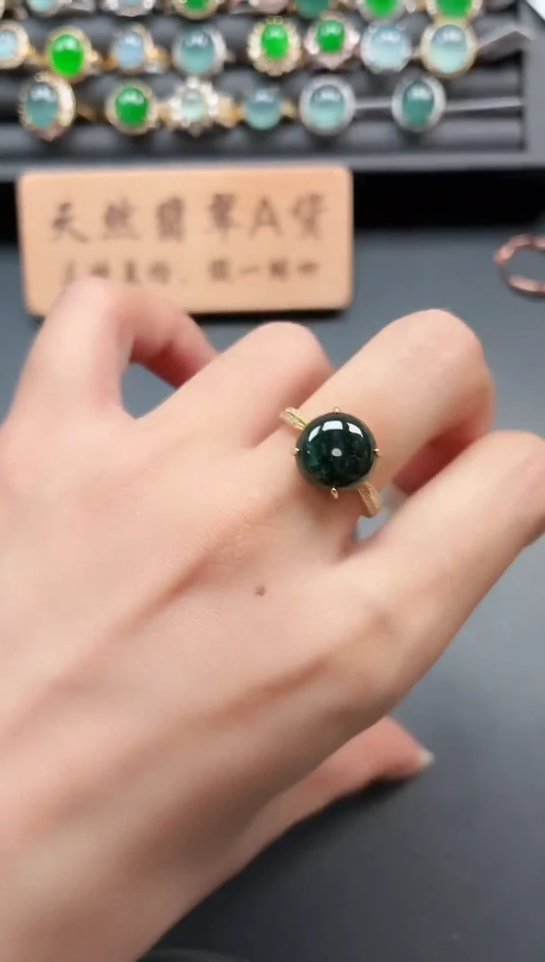 银S925镶嵌戒指翡翠111