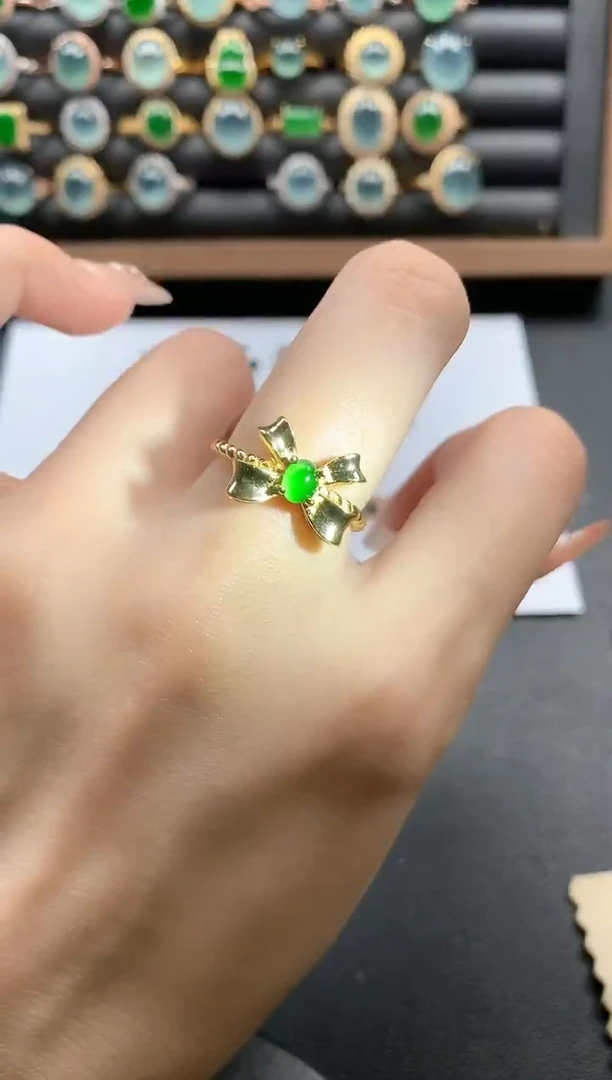 银S925镶嵌戒指翡翠51151