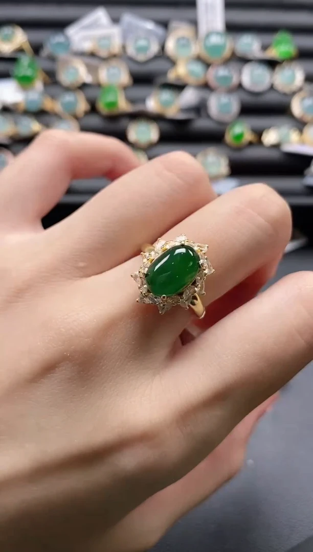 【闪购商品】翡翠戒指银S925镶嵌1111