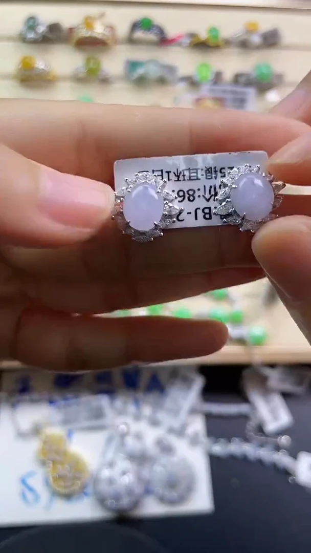 银S925镶嵌戒指翡翠翡翠 蛋面 银S925镶嵌