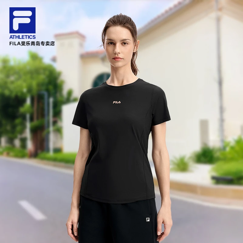 【速干透气显瘦】斐乐夏季女士户外运动高弹健身简约短袖A11W531104