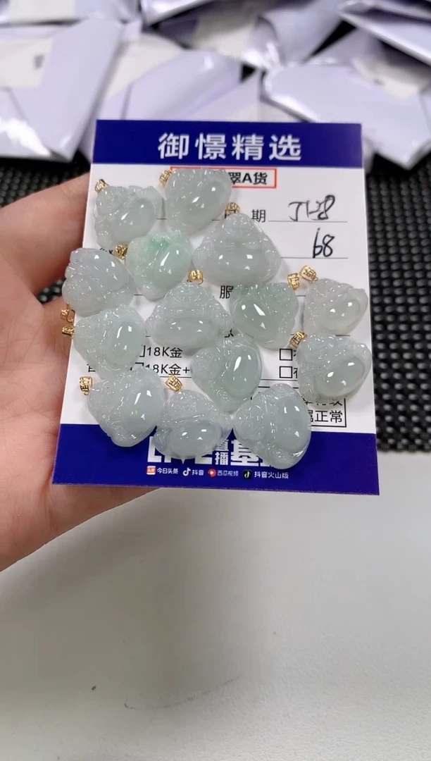 翡翠18K金镶嵌颈饰67多样性发货其一
